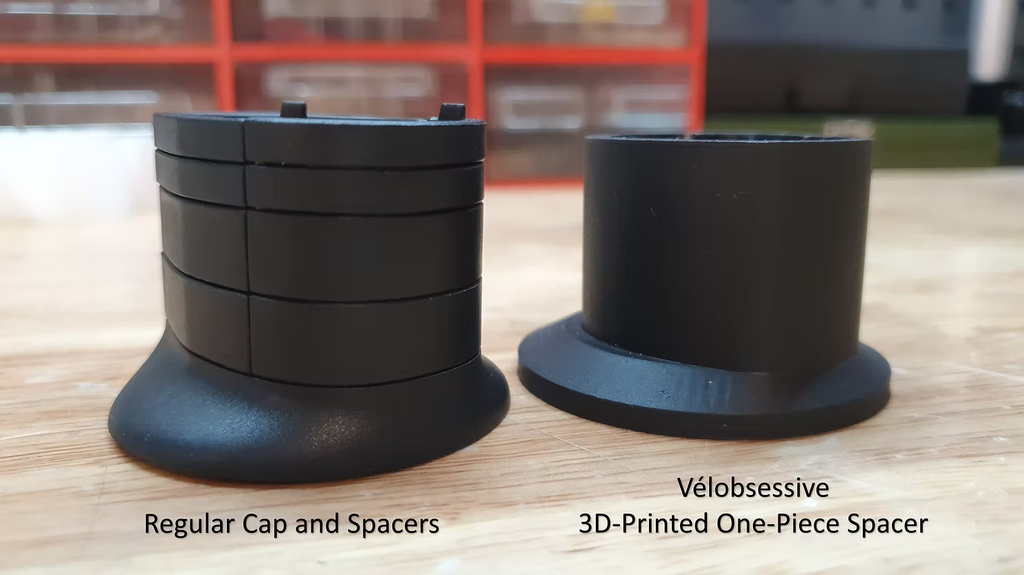 3D-printed headset spacers by Vélobsessive