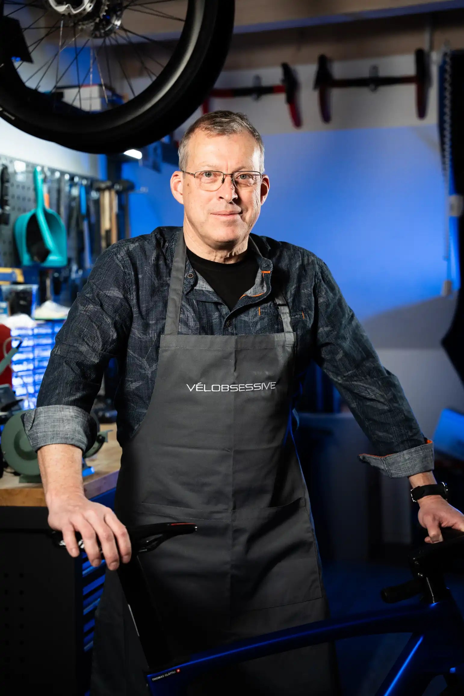 Thomas Glättli at the Vélobsessive studio