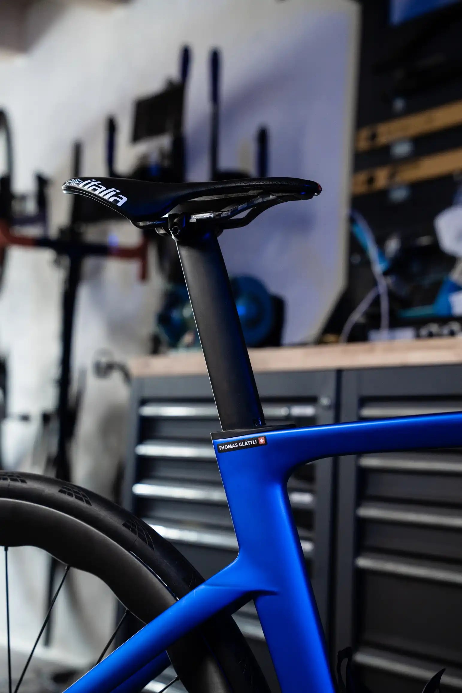 Paradox blue frame detail